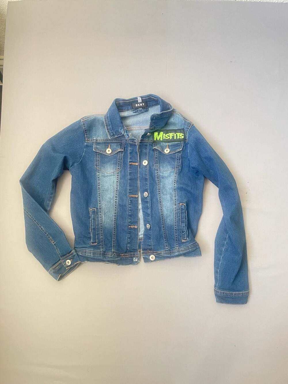 DKNY Girls Denim Jacket with Custom Misfits Back Patch